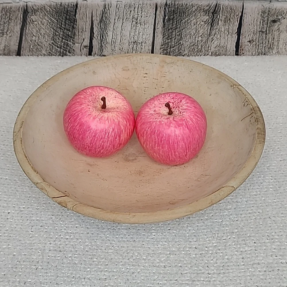 Vintage Farmhouse Mid Century Modern Wooden Large Hand Carved Dough/Salad Bowl